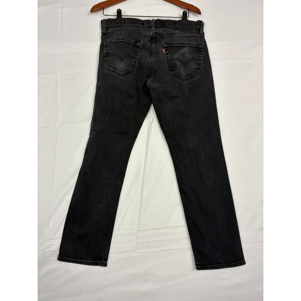 Levi's Premium 511 Men's Jeans W33 L30 Black Washed Slim Fit Stretch Denim